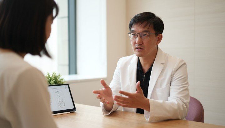 醫師示範消除眼袋玻尿酸注射位置技巧 消除眼袋玻尿酸治療後的眼周自然對比 透過消除眼袋玻尿酸平滑淚溝陰影區域