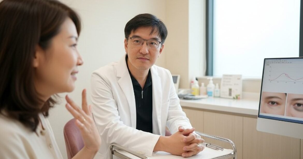 醫生介紹改善痘痘的飲食策略，光線柔和，氛圍輕鬆