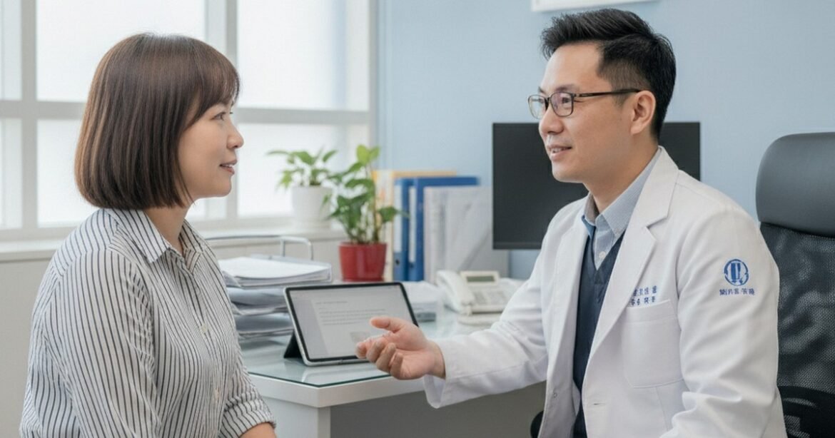 吳芮醫師說明精靈針施打過程中的疼痛管理策略